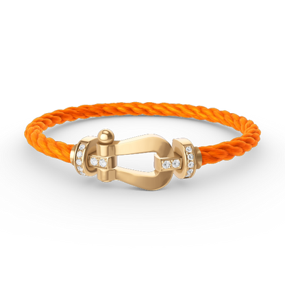 [moco jewelrys]FORCE LARGE HORSESHOE HALF DIAMOND BRACELET GOLD