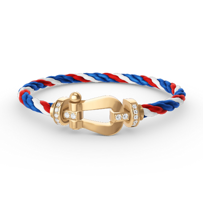 [moco jewelrys]FORCE LARGE HORSESHOE HALF DIAMOND BRACELET GOLD