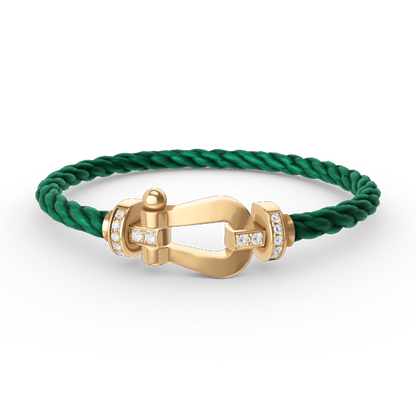 [moco jewelrys]FORCE LARGE HORSESHOE HALF DIAMOND BRACELET GOLD