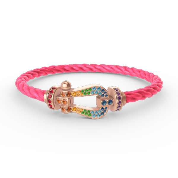 [moco jewelrys]FORCE LARGE HORSESHOE  COLORED DIAMOND BRACELET ROSE GOLD