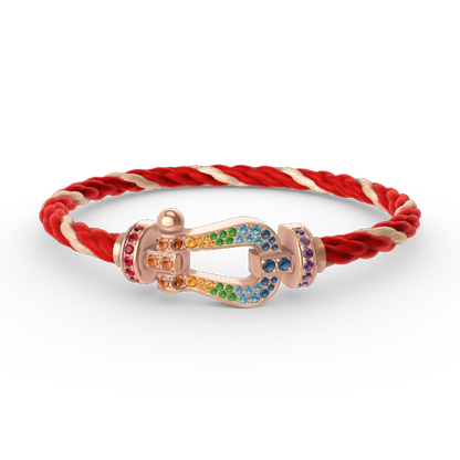 [moco jewelrys]FORCE LARGE HORSESHOE  COLORED DIAMOND BRACELET ROSE GOLD