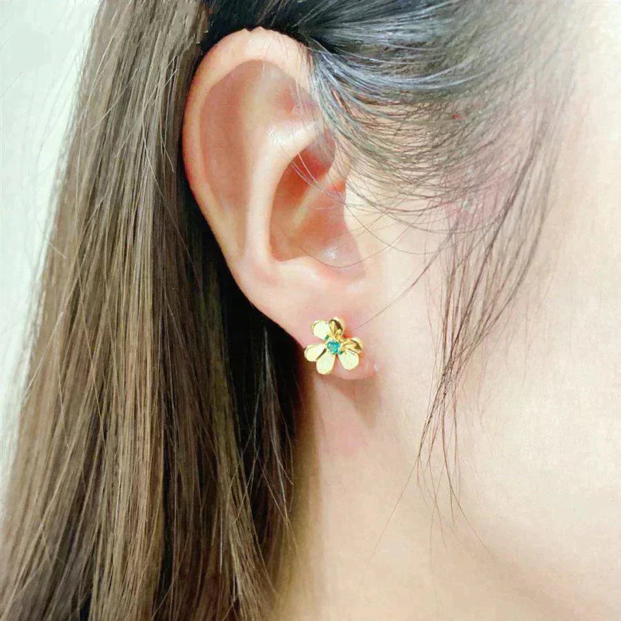 [moco jewelrys]FRIVOLE  FLOWER MALACHITE EARRINGS