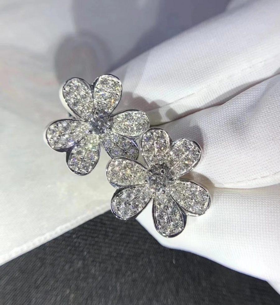 [moco jewelrys]FRIVOLE SILVER FLOWER DIAMOND EARRINGS