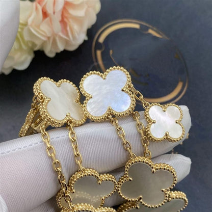 [moco jewelrys]CLOVER EARRINGS WHITE MOP 4 MOTIFS GOLD