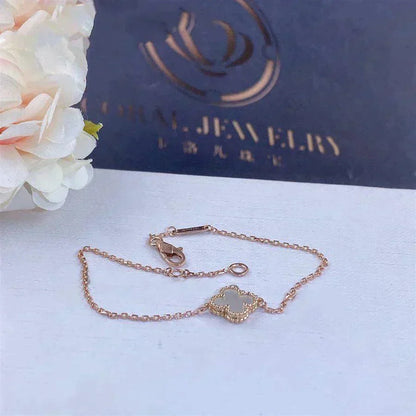 [moco jewelrys]CLOVER WHITE MOP SINGLE FLOWER BRACELET
