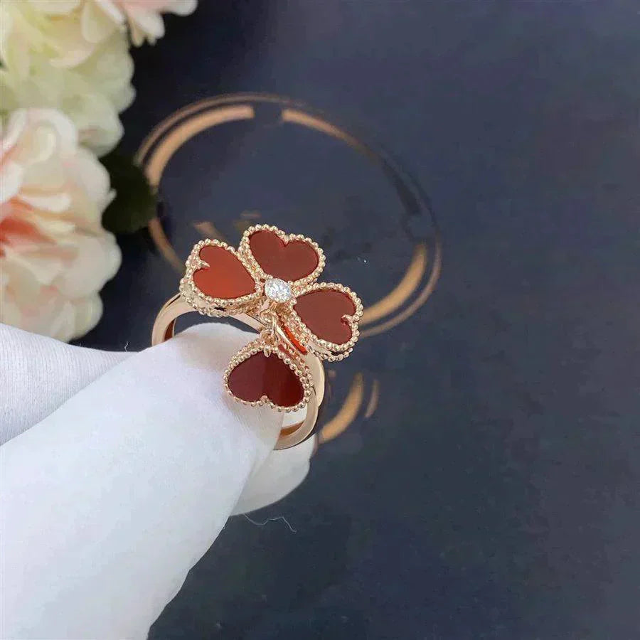 [moco jewelrys]SWEET CLOVER CARNELIAN RING