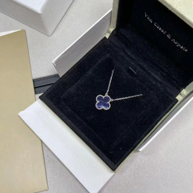 [moco jewelrys]CLOVER 15MM PIETERSITE NECKLACE SILVER