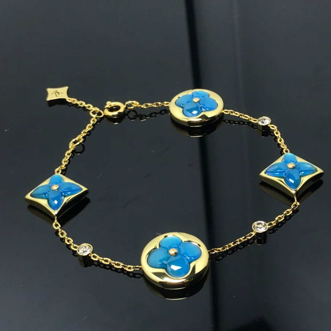 [moco jewelrys]STAR AND SUN 4 MOTIF BLUE BRACELET