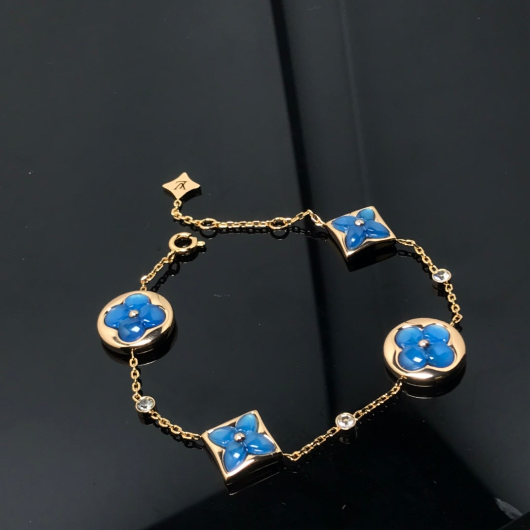 [moco jewelrys]STAR AND SUN 4 MOTIF BLUE BRACELET