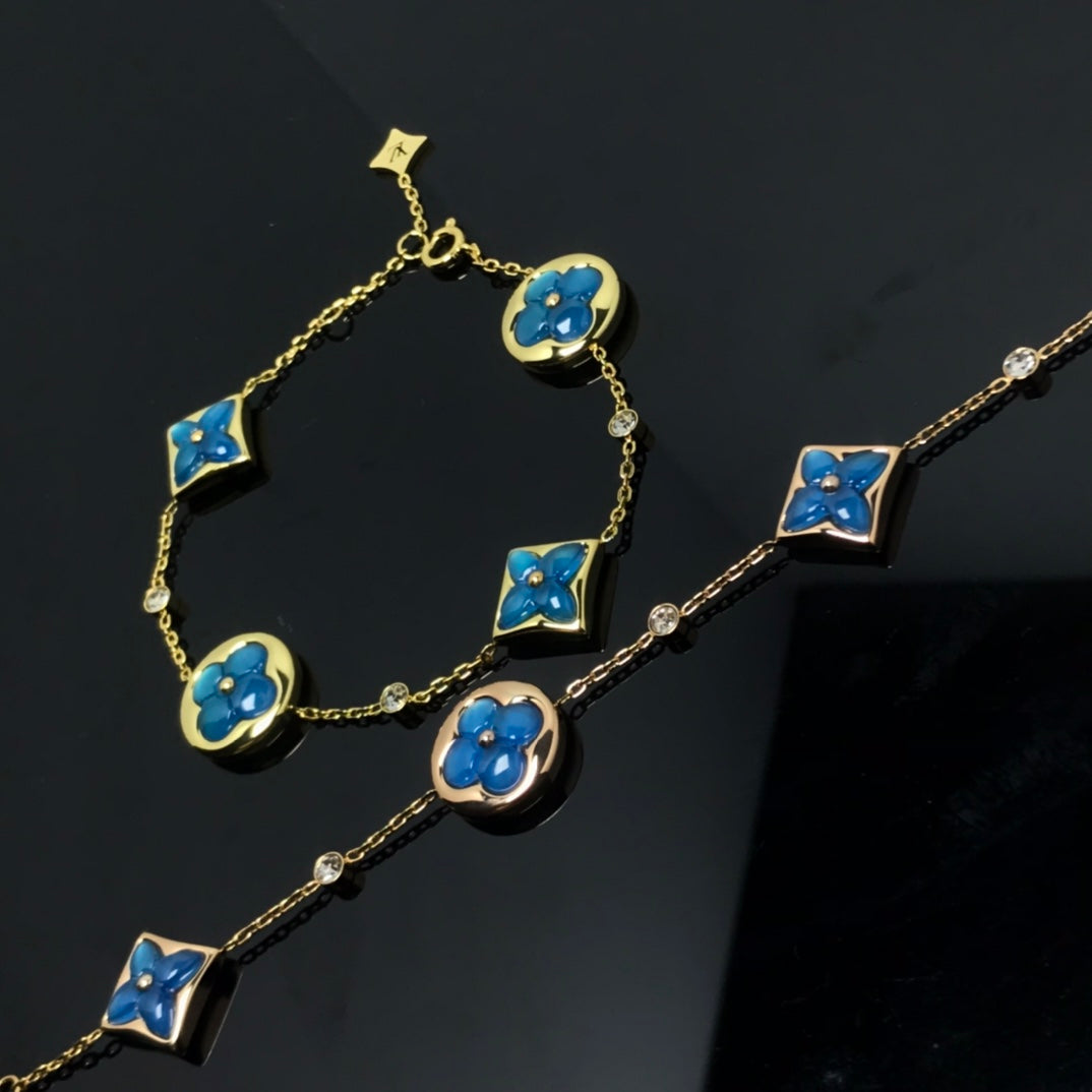 [moco jewelrys]STAR AND SUN 4 MOTIF BLUE BRACELET