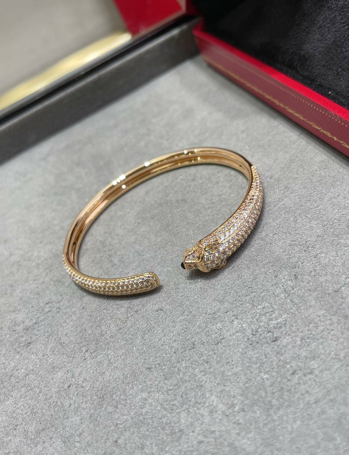 [moco jewelrys]PANTHERE FULL DIAMOND OPEN BRACELET