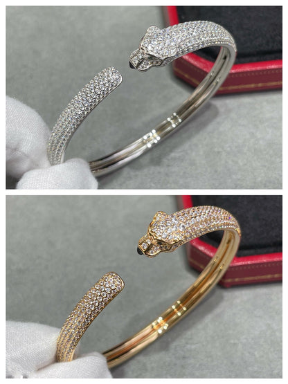 [moco jewelrys]PANTHERE FULL DIAMOND OPEN BRACELET