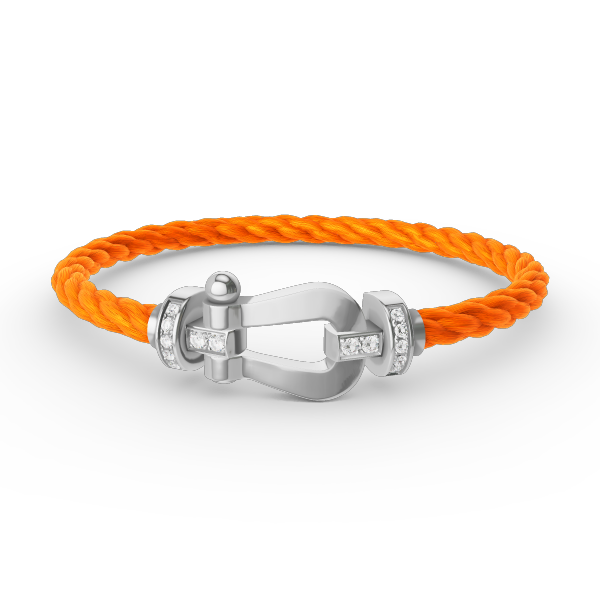 [moco jewelrys]FORCE LARGE HORSESHOE HALF DIAMOND BRACELET SILVER