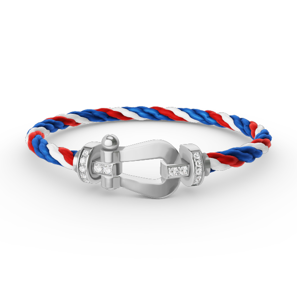 [moco jewelrys]FORCE LARGE HORSESHOE HALF DIAMOND BRACELET SILVER