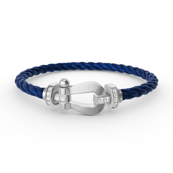 [moco jewelrys]FORCE LARGE HORSESHOE HALF DIAMOND BRACELET SILVER