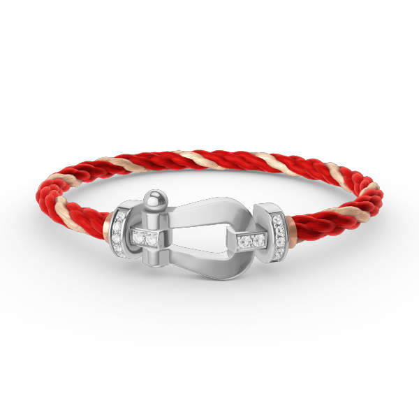 [moco jewelrys]FORCE LARGE HORSESHOE HALF DIAMOND BRACELET SILVER