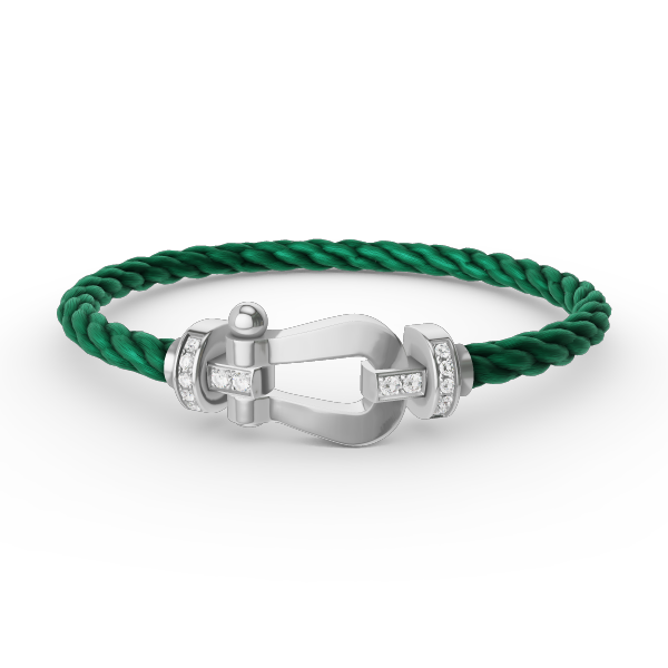 [moco jewelrys]FORCE LARGE HORSESHOE HALF DIAMOND BRACELET SILVER