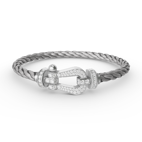 [moco jewelrys]FORCE LARGE HORSESHOE FULL DIAMOND BRACELET SILVER