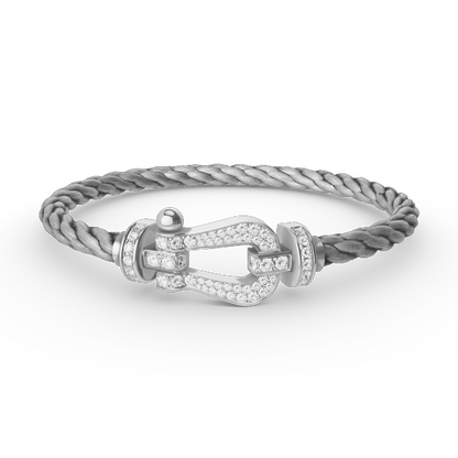 [moco jewelrys]FORCE LARGE HORSESHOE FULL DIAMOND BRACELET SILVER