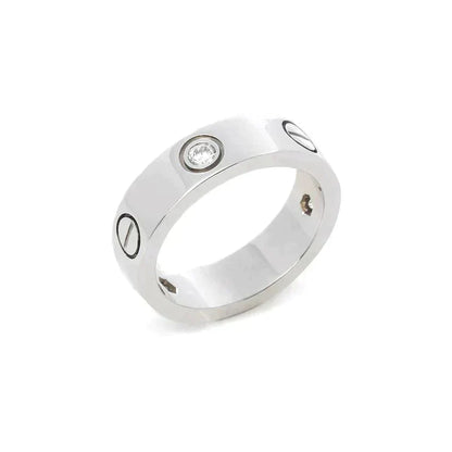 [moco jewelrys]LOVE RING 5.5MM 3 DIAMONDS SILVER